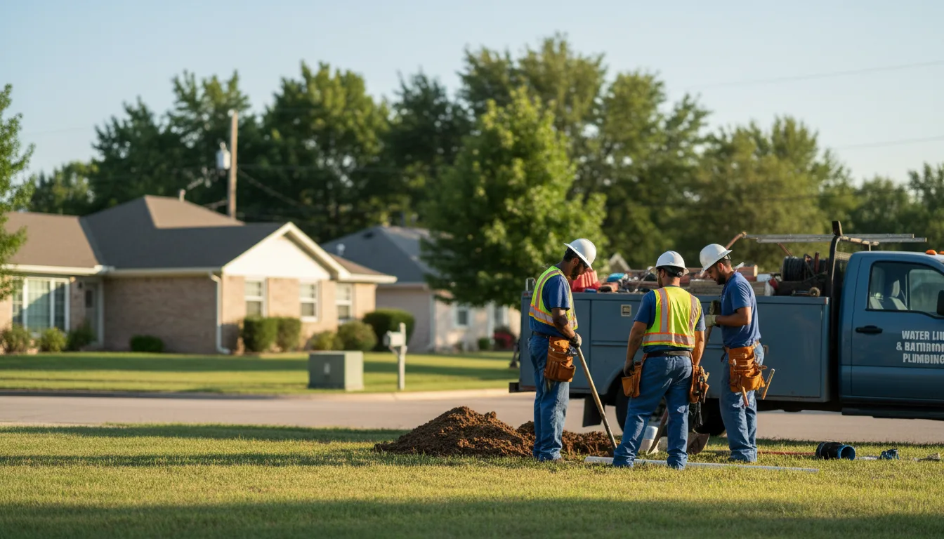 Residential water line and bathroom plumbing service in Thurman, OH